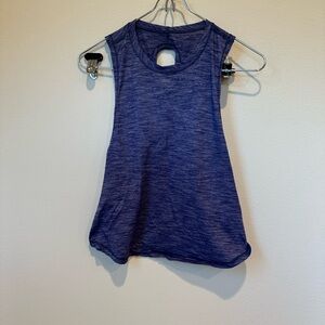 Lululemon heathered purple crop racer back cross over top 4